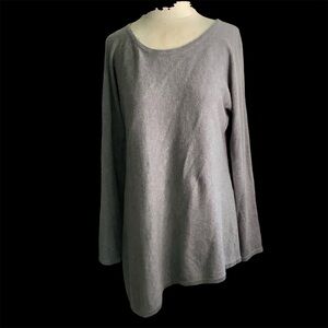 Soft Surroundings Gray Asymetrical Knit Sweater Top